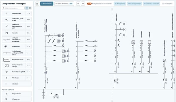 The imported single-line diagram with editable circuits and symbols in the editor.